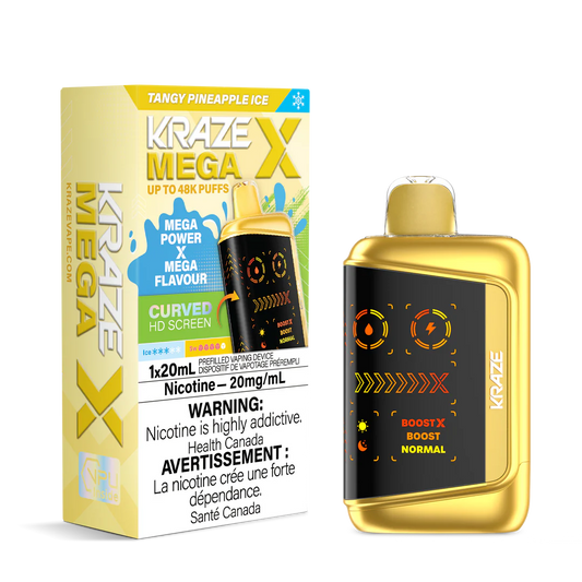 Kraze Mega X 48K Tangy Pineapple Ice 20mg/mL Disposable (Provincial)