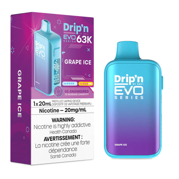 Drip’n EVO 63K Grape Ice 20mg/ml Disposable (Provincial)