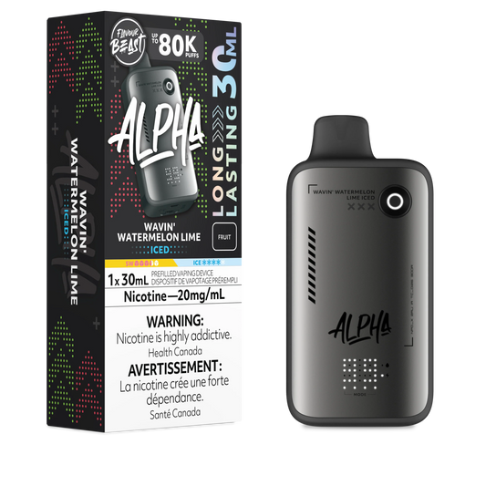 Flavour Beast Alpha 80k Wavin’ Watermelon Lime Iced 20mg/30mL Disposable (Provincial)