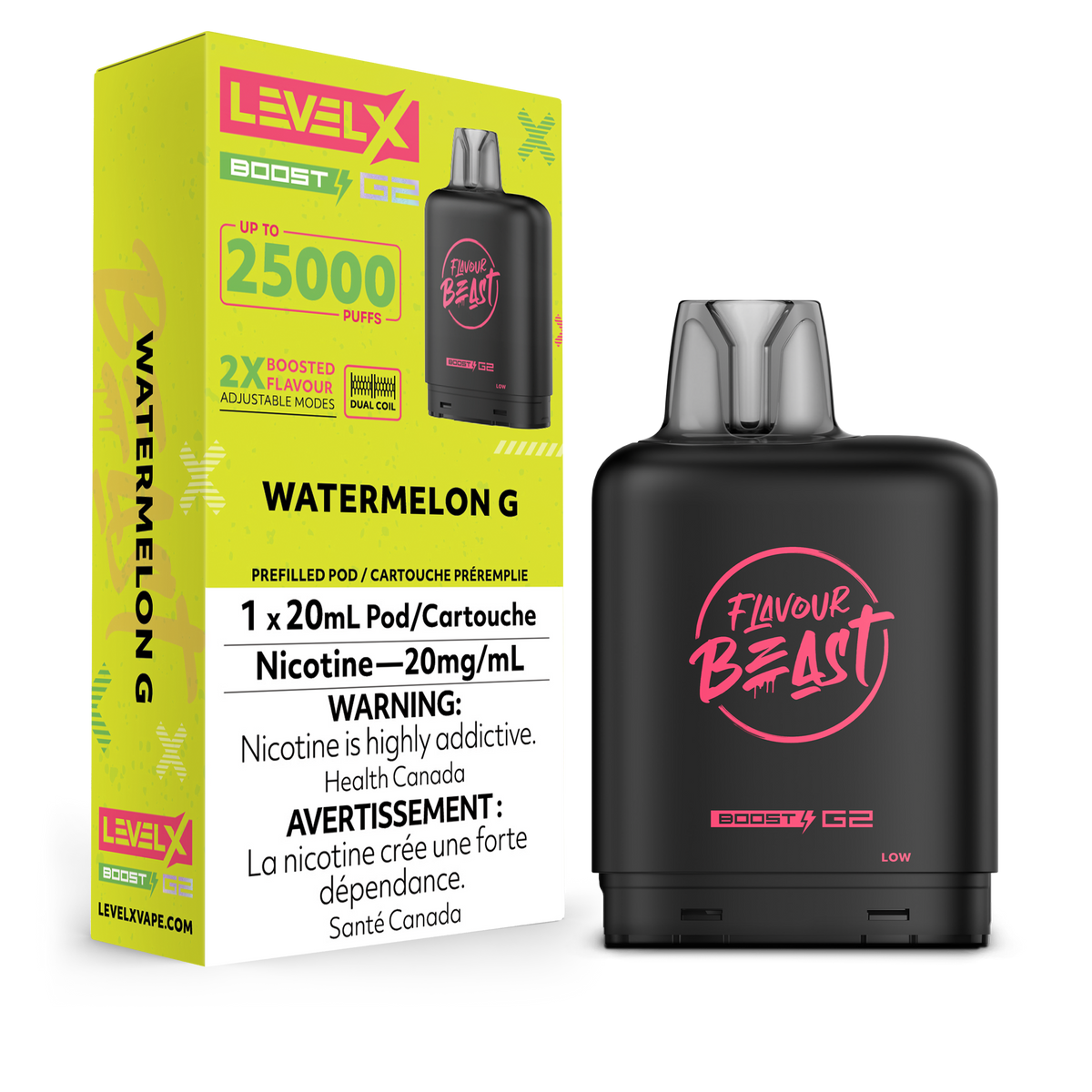 Flavour Beast Level X G2 Watermelon G 50k Puffs Pod (Provincial)