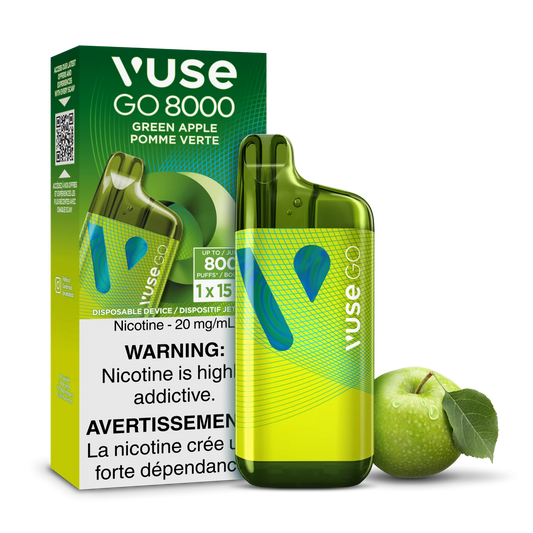 Vuse Go 8000 Green Apple 20mg/ml Disposable (Provincial)