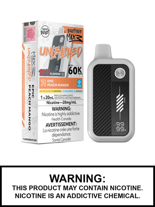 Flavour Beast Mode Max 3 60K Unleashed Epic Peach Mango Iced 20mg/mL disposable (Provincial)