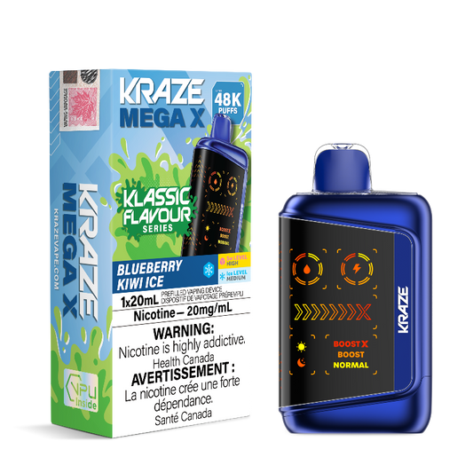 Kraze Mega X 48K Blueberry Kiwi Ice 20mg Disposable (Provincial)