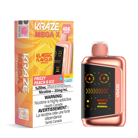 Kraze Mega X 48K Frizzy Peach G Ice 20mg Disposable (Provincial)