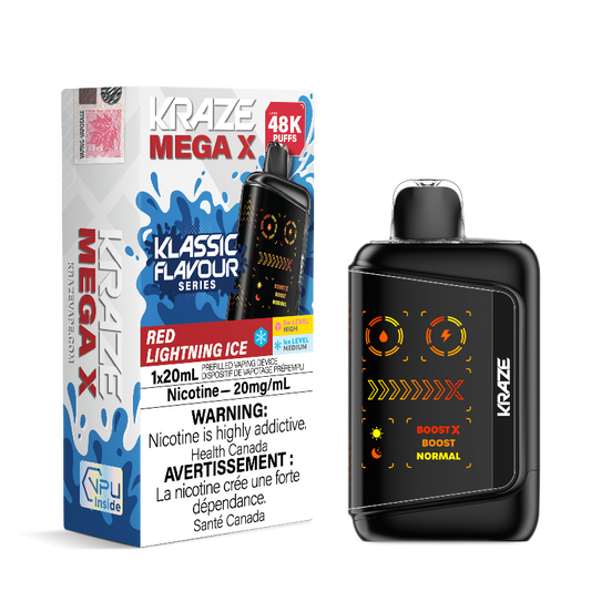 Kraze Mega X 48K Red Lightning Ice 20mg Disposable (Provincial)