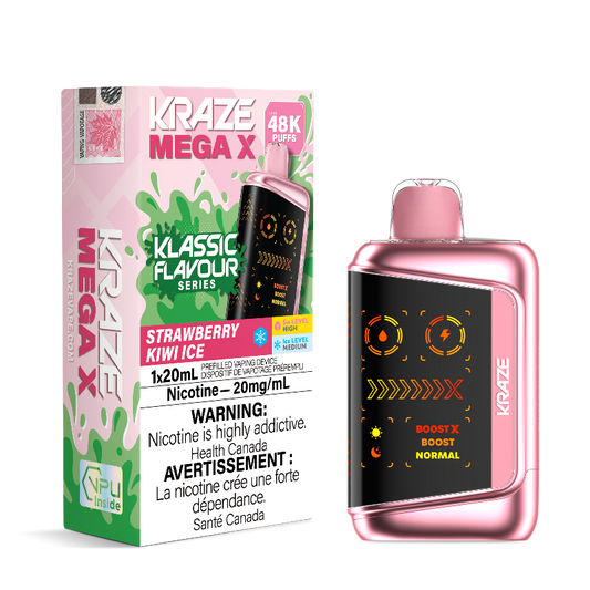 Kraze Mega X 48K Strawberry Kiwi Ice 20mg Disposable (Provincial)