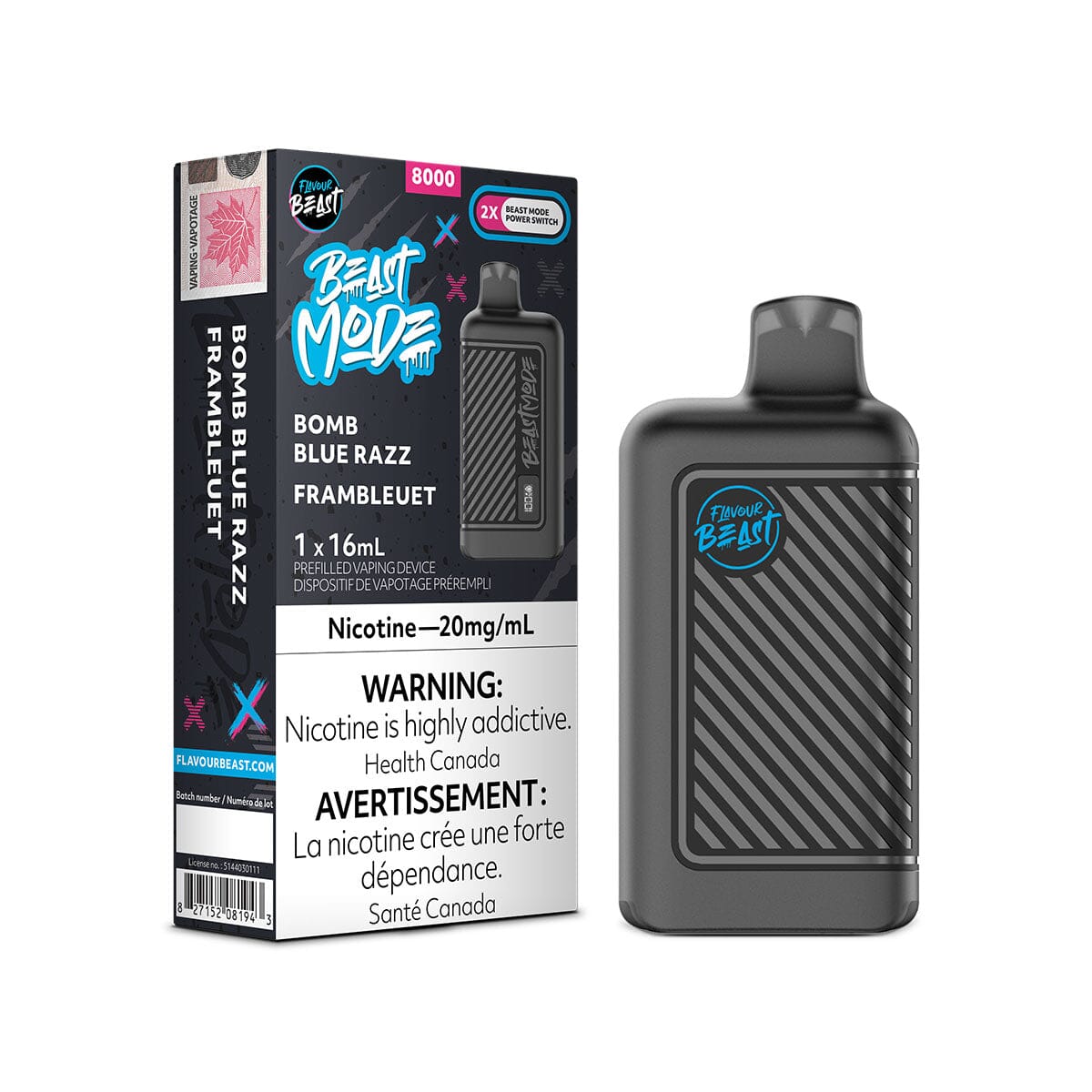 Flavour Beast Mode 8K Bomb Blue Razz 20mg (Provincial)