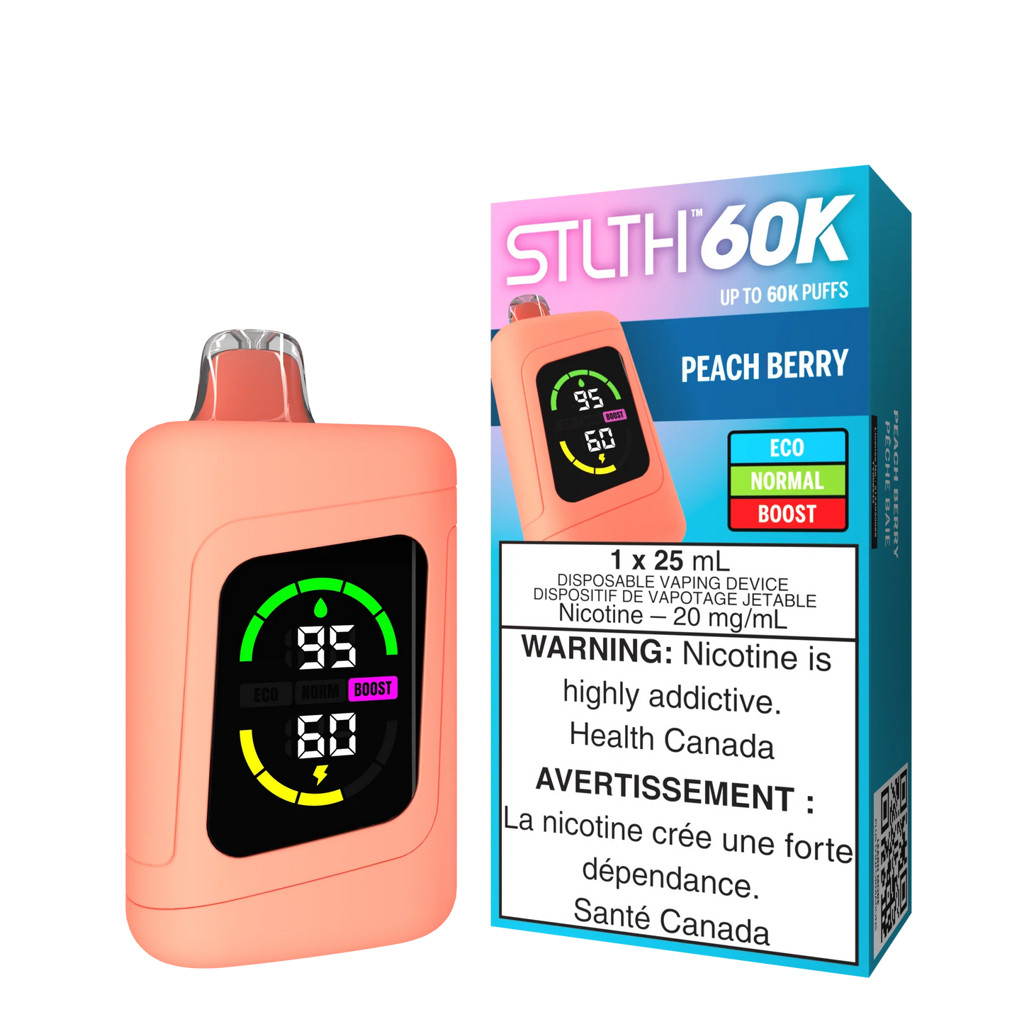 Stlth 60k Peach Berry 20mg disposable (Provincial)