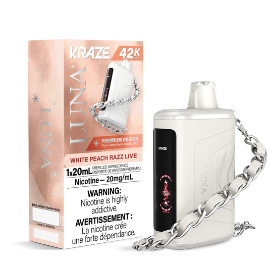 Kraze Luna 42K White Peach Razz Lime  20mg disposable (Provincial)
