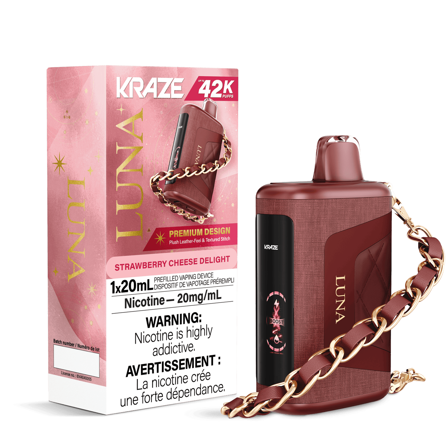 Kraze Luna 42K Strawberry Cheese Delight 20mg disposable (Provincial)