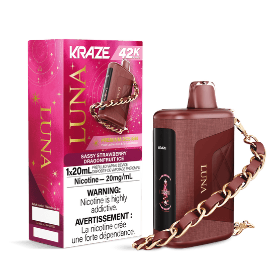 Kraze Luna 42K Sassy Strawberry Dragonfruit Ice 20mg disposable (Provincial)