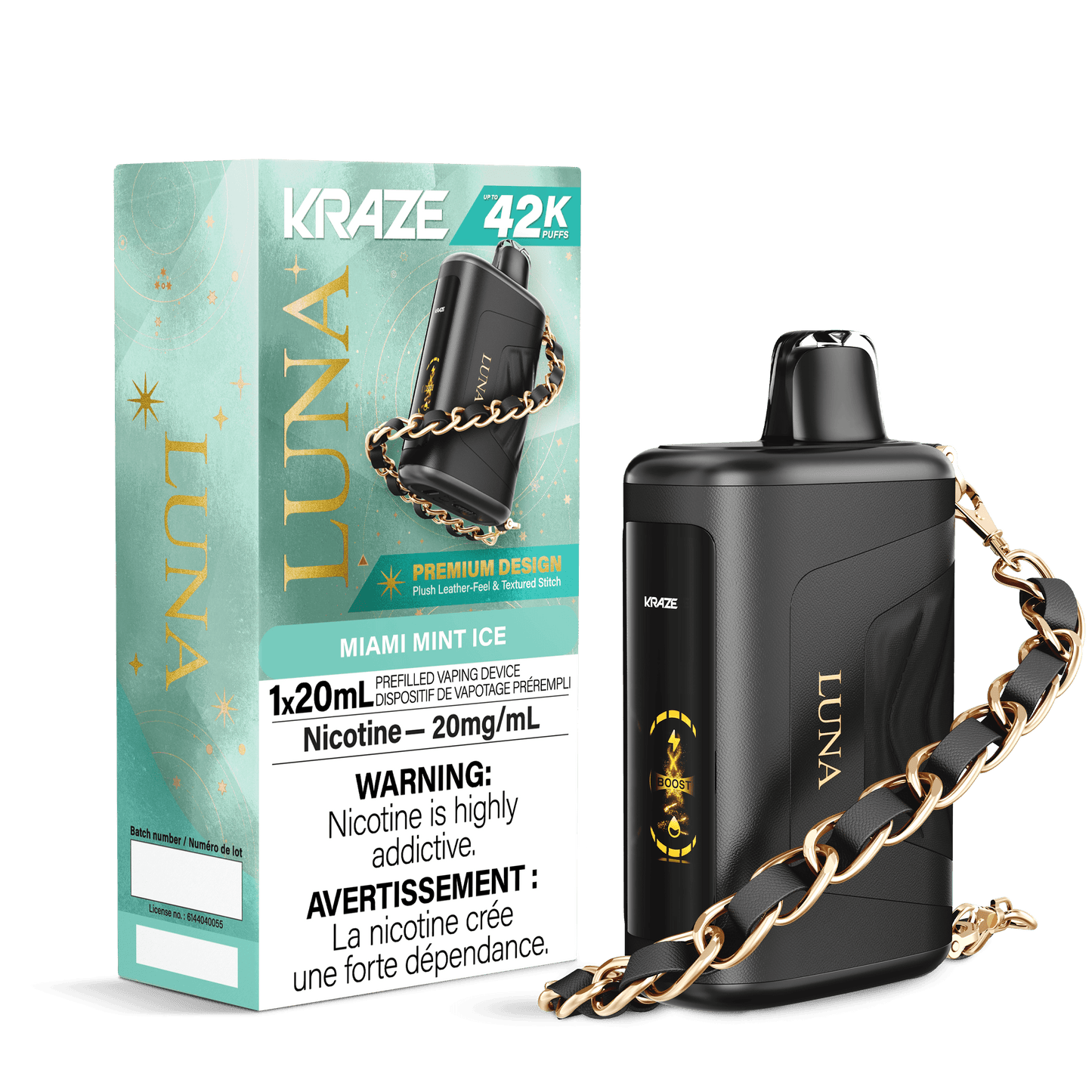 Kraze Luna 42K Miami Mint Ice 20mg disposable (Provincial)