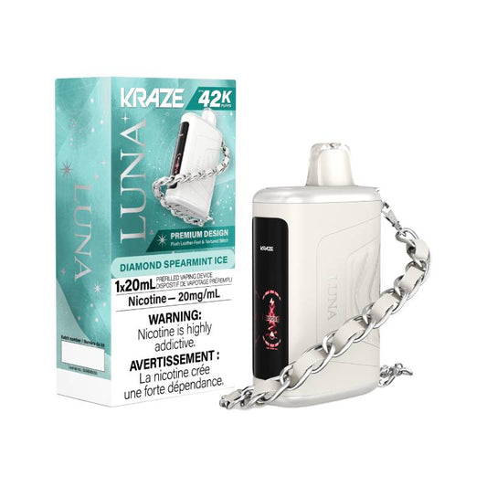 Kraze Luna 42K Diamond Spearmint Ice 20mg disposable (Provincial)