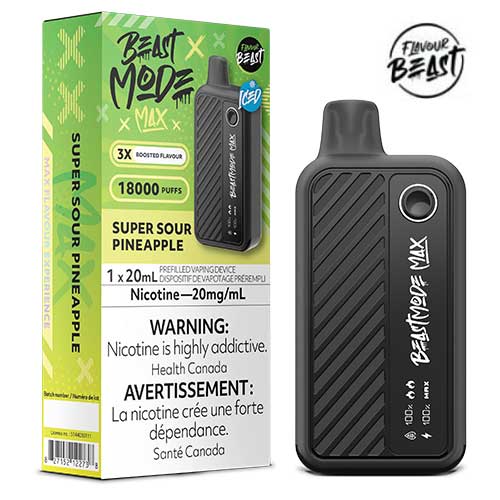 Flavour Beast Mode Max 18k Super Sour Pineapple Iced 20mg disposable (Provincial)