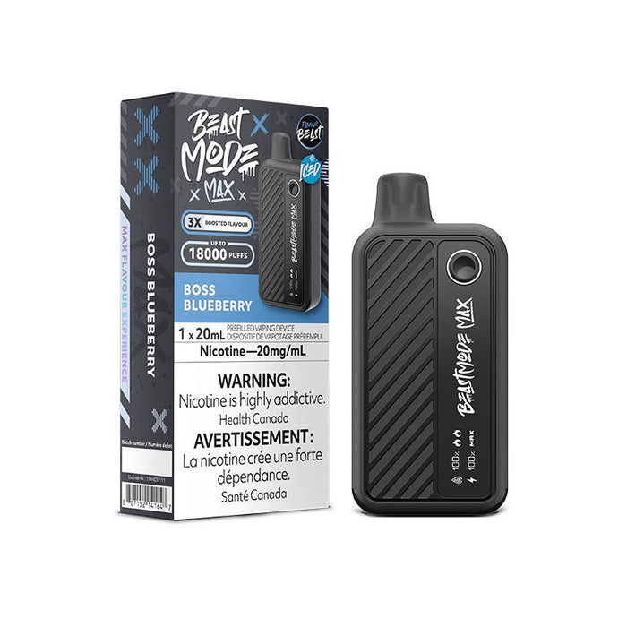 Flavour Beast Mode Max 18k Boss Blueberry Iced 20mg disposable (Provincial