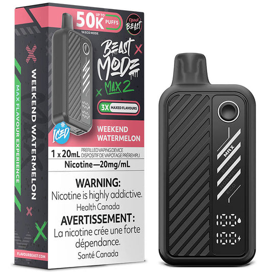 Flavour Beast Mode Max2 50k Weekend Watermelon Iced 20mg disposable (Provincial)