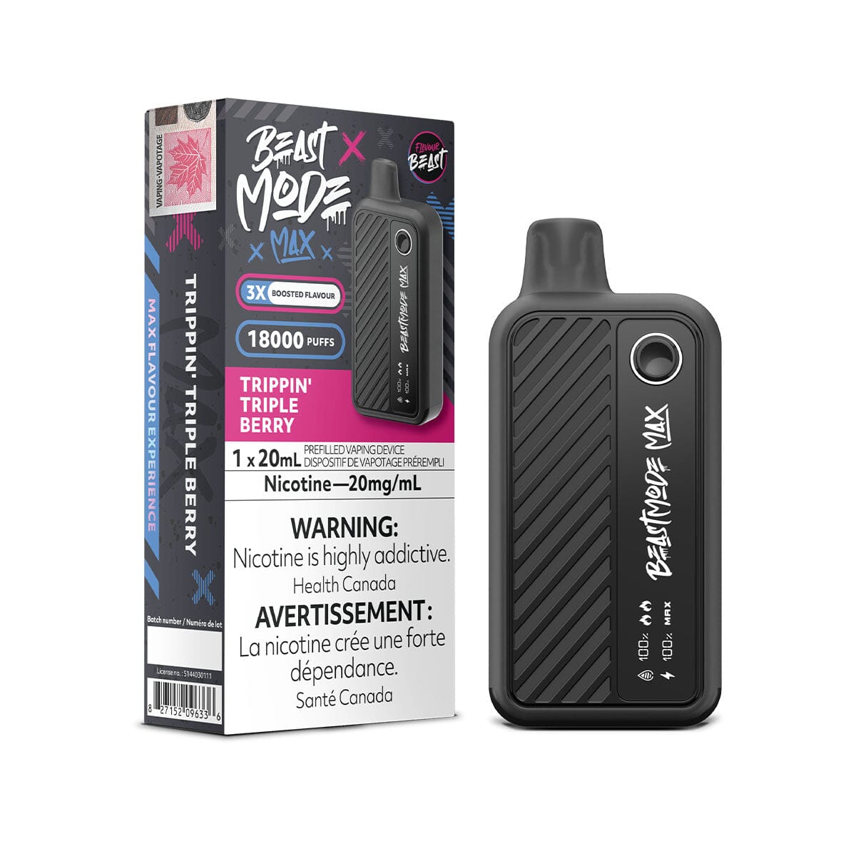 Flavour Beast Mode Max2 50k Trippin’ Triple Berry  20mg disposable (Provincial)