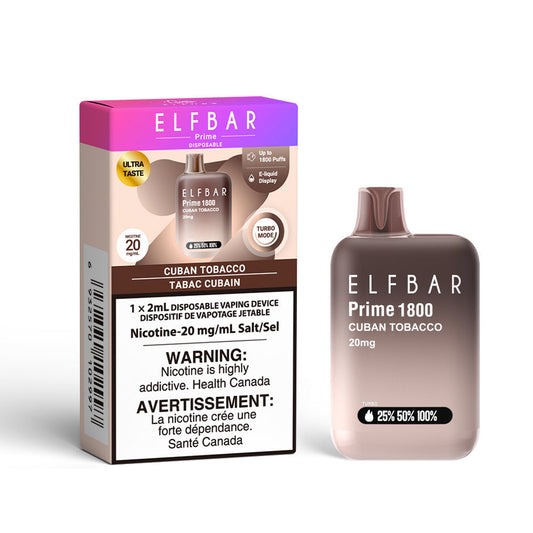ELF BAR Prime 1800 Cuban Tobacco 20mg/ml disposable (Provincial)
