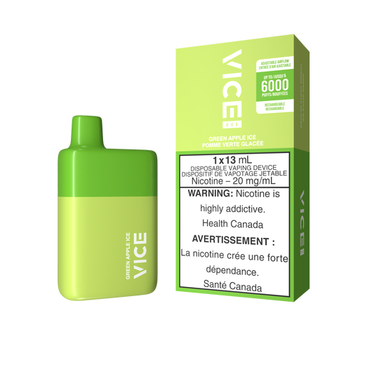 Vice Box 6000 Green Apple Ice 20mg/mL disposable (Provincial)