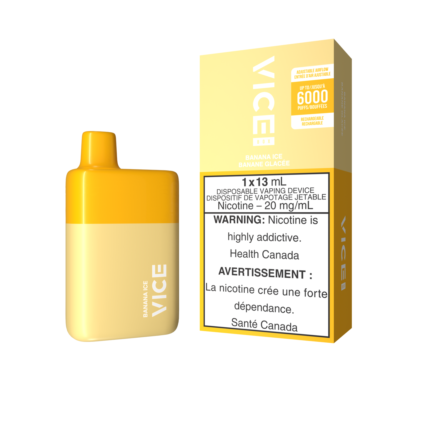 Vice Box 6000 Banana Ice 20mg/mL disposable (Provincial)