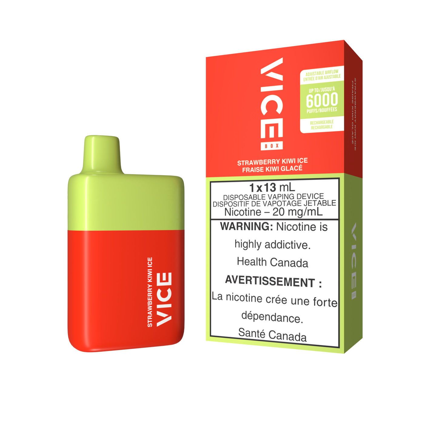 Vice Box 6000 Strawberry Kiwi Ice 20mg/mL disposable (Provincial)
