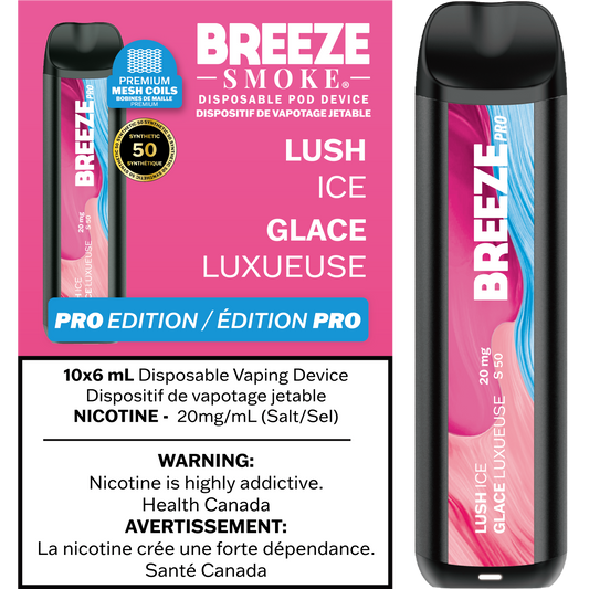 Breeze Pro Synthetic 50 2000 Lush Ice 20mg/mL disposable(Provincial)