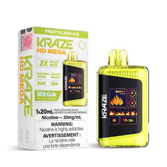 Kraze HD Mega 20K Fruit flash ice 20mg/mL disposable (Provincial)