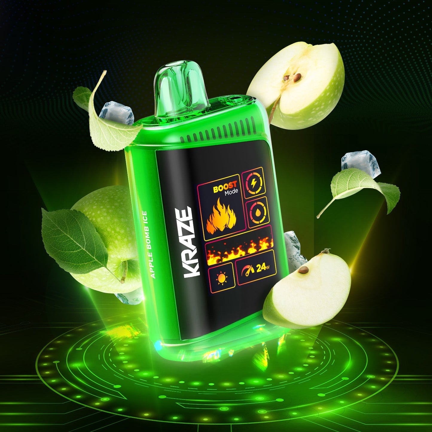 Kraze HD Mega 20K Apple Bomb Ice  20mg disposable (Provincial)