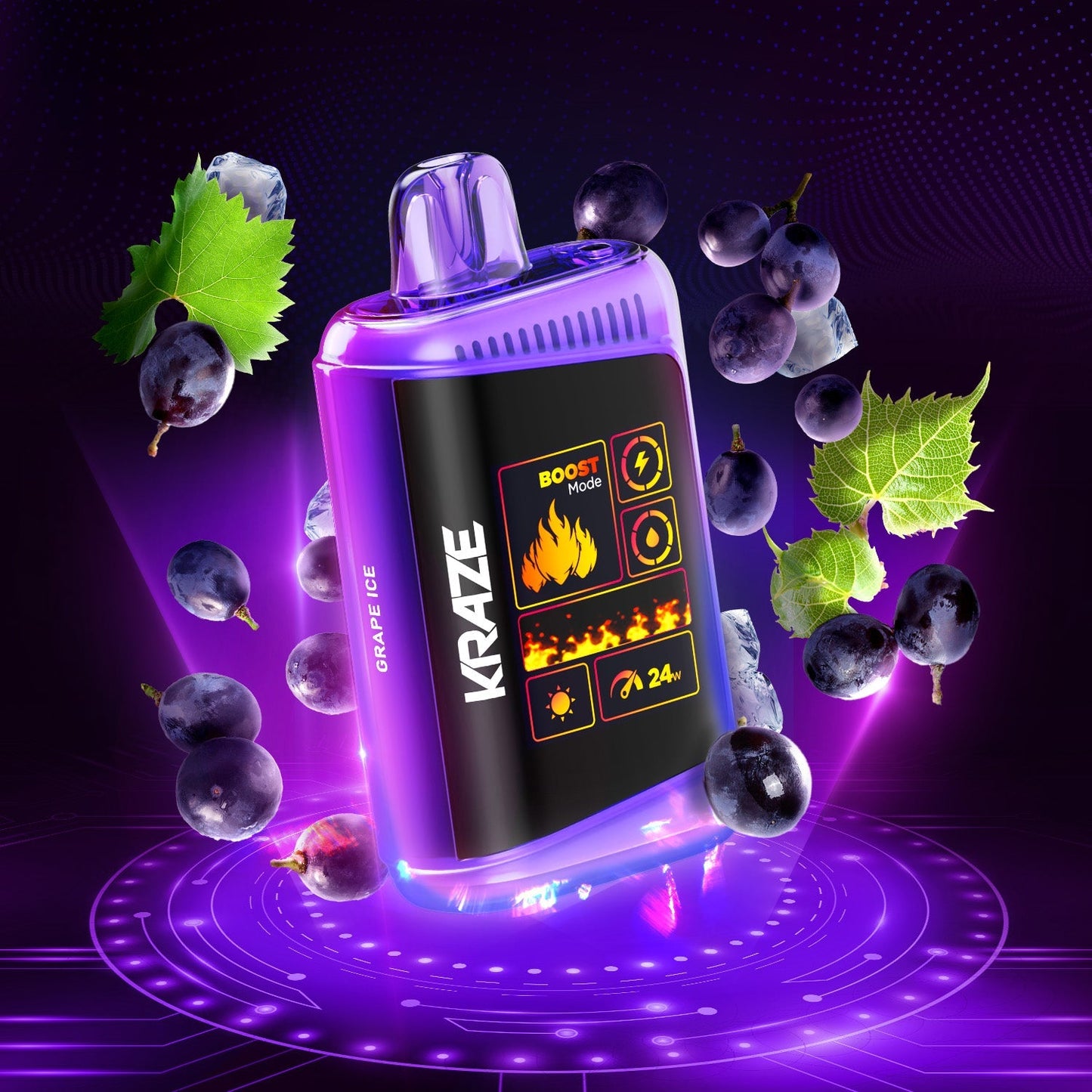 Kraze HD Mega 20K Grape Ice 20mg disposable (Provincial)
