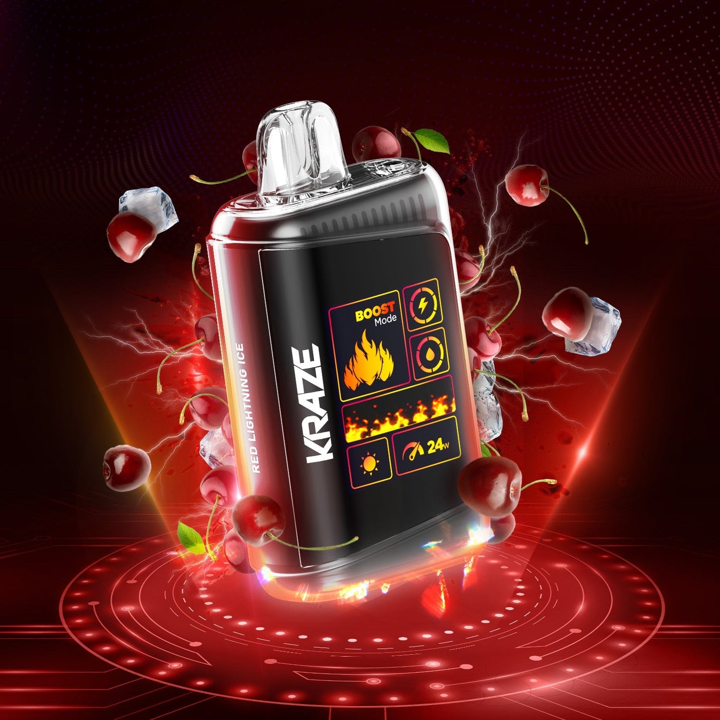 Kraze HD Mega 20K Red lightning ice 20mg disposable (Provincial)