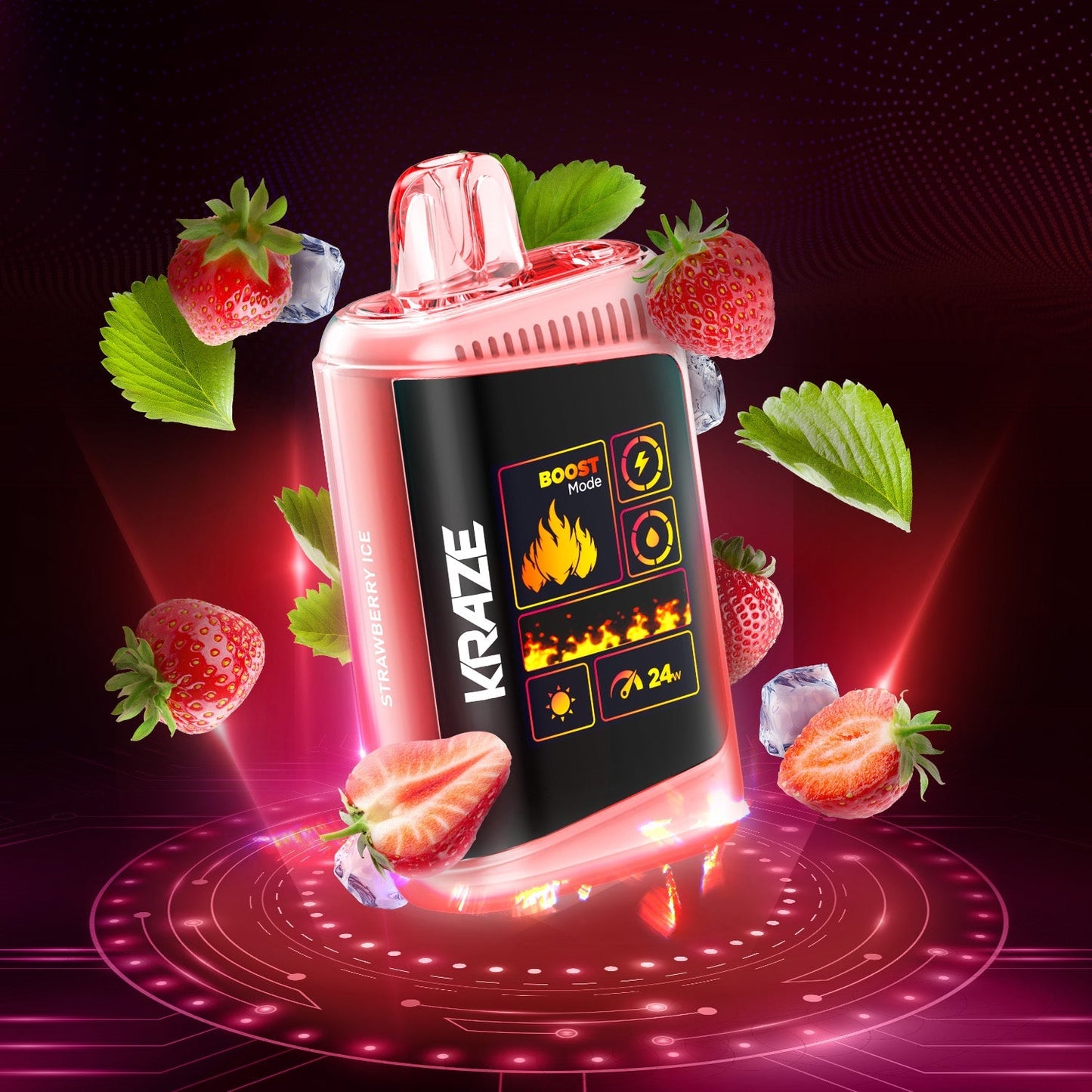 Kraze HD Mega 20K Strawberry Ice 20mg/mL disposable(Provincial)