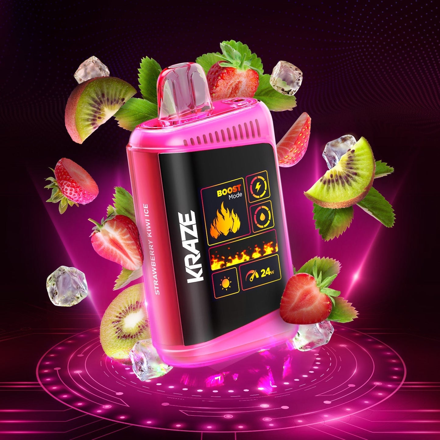 Kraze HD Mega 20K Strawberry Kiwi Ice 20mg disposable (Provincial)