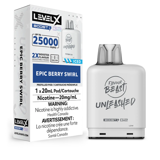 Flavour Beast Unleashed LevelX Boost Pod G2 25K Epic Berry Swirl Iced 20mg  (Provincial)