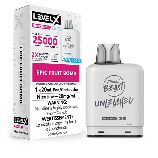 Flavour Beast Unleashed LevelX Boost Pod G2 25K Epic Fruit Bomb Iced 20mg (Provincial)