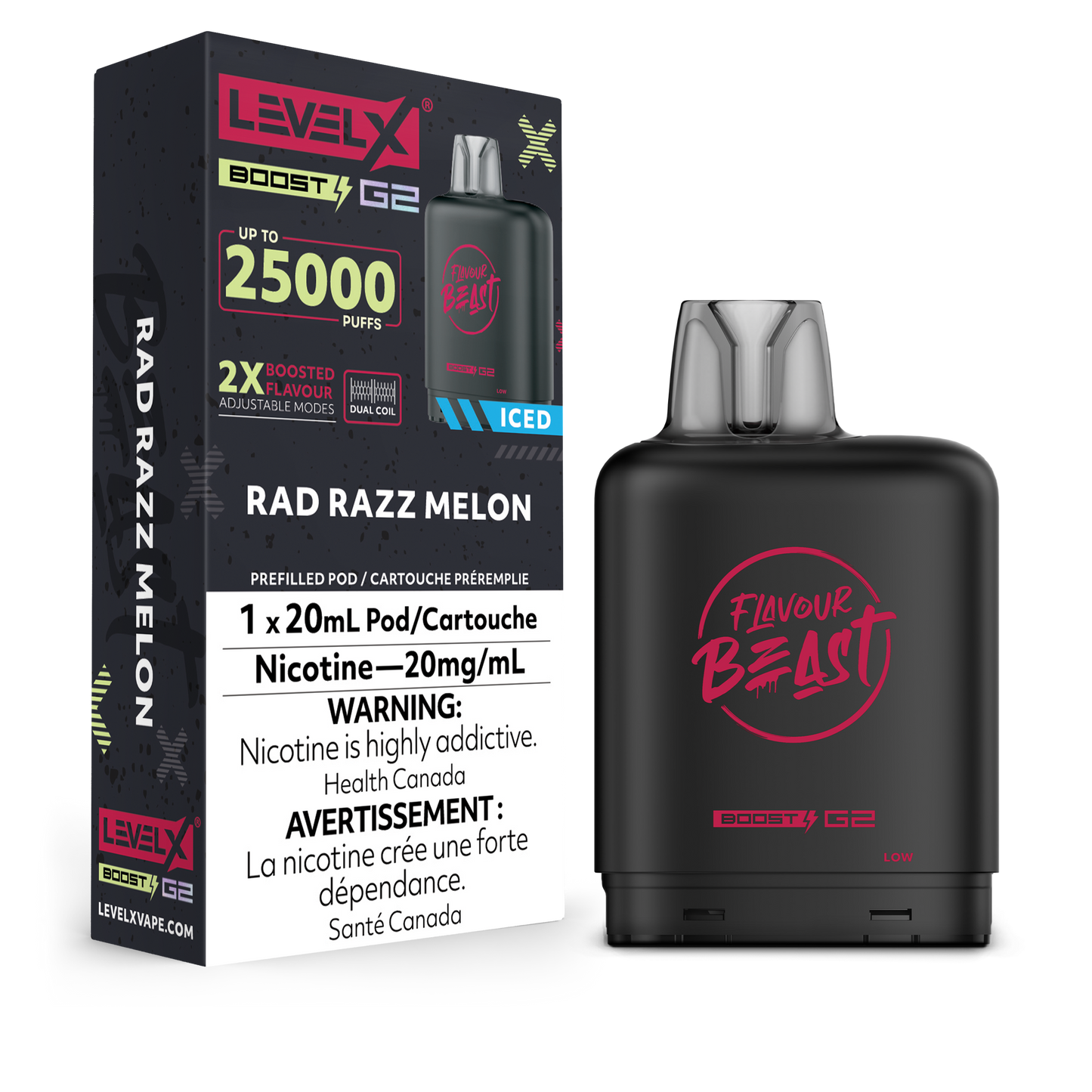Flavour Beast LevelX Boost Pod G2 25K Rad Razz Melon Ice 20mg (Provincial)