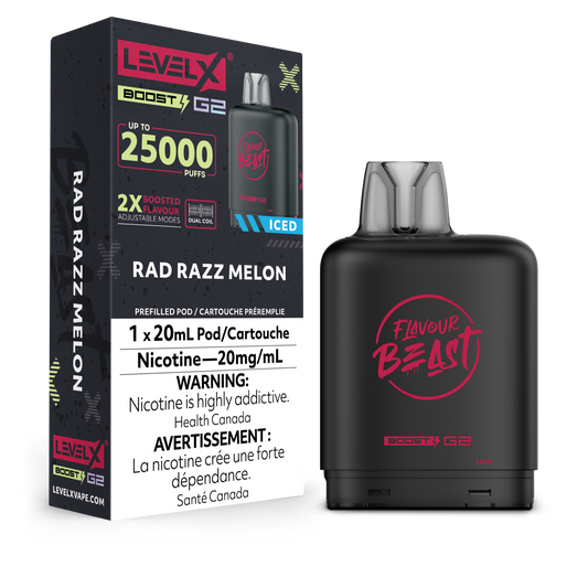 Flavour Beast LevelX Boost Pod G2 25K Rad Razz Melon Ice 20mg (Provincial)